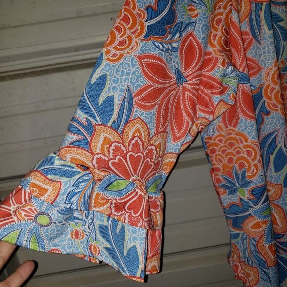 2X Plus Size Ruby Rd Bold Floral top blouse shirt women's - Picture 8 of 10